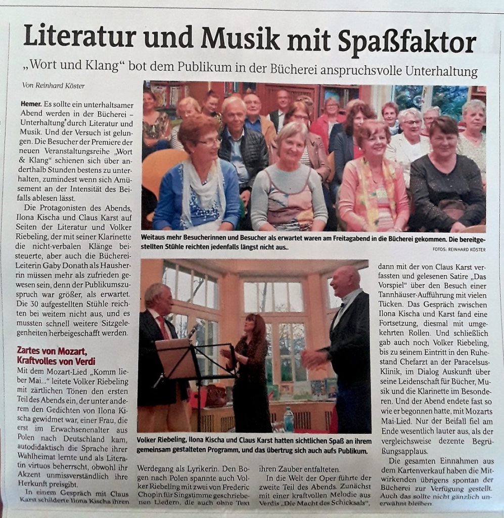 Zeitungsartikel Wort und Klang