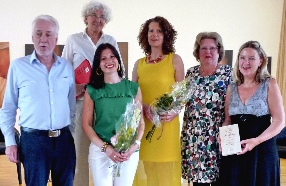 Gruppenfoto: Bernd Kämper, Brigitta Willer, Velina van der Gaag, Brigitte Riechelmann, Ulrike Schmidt, Potarczyk